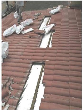 Completed roof repair job